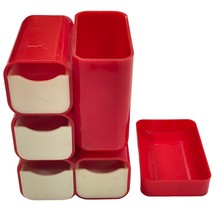 Mod Tidy Caddy Desk Organizer Red with Drawers Paper Clip Tray MCM Vintage 1970s - £31.31 GBP