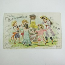 Victorian Trade Card Hoyt&#39;s German Cologne Children Dance Calendar 1892 Antique - £15.68 GBP