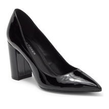 Marc Fisher Georgy Pointed Block Heel Pump, Black Patent Leather, Size 9... - $73.87