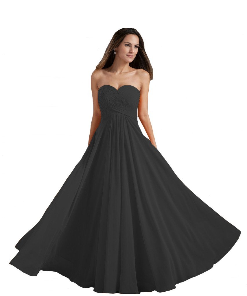 Kivary Women's Criss Cross Long Simple Dresses Black US 14