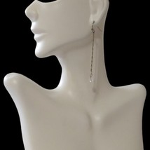 Crystal Briolette Dainty Chain Dangle Earrings Delicate Gold Tone Quiet ... - $14.83