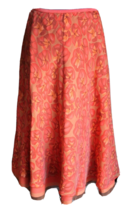 Nic + Zoe Orange/Brown Floral Overlay A-Line Skirt ~8~ - £22.46 GBP