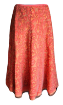 Nic + Zoe Orange/Brown Floral Overlay A-Line Skirt ~8~ - $28.04