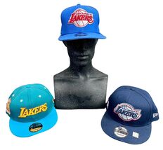 Lot of 3 NBA Los Angeles Lakers New Era 9Fifty Snapback Adjustable Hats ... - $34.64