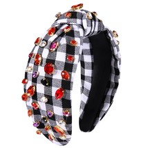 Halloween Headband for Women Rhinestone Crystal Knotted Headband Embellished Ora - £26.42 GBP