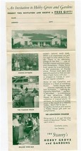 Hobby Grove &amp; Gardens Brochure Tampa Florida 1950s Orange Juice  - $15.82