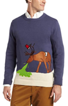 Alex Stevens Mens Reindeer Hangover Ugly Christmas Sweater - £19.86 GBP