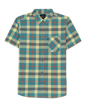 Junk Food Men&#39;s Shepard Short Sleeve Plaid Shirt in Pale Green Size Small - $27.61 CAD