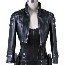 Damen Bolero-Shrug-Jacke aus schwarzem Leder, Größe XS, SML, XL, XXL, nach... - £120.58 GBP