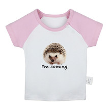 I&#39;m Coming Funny Tshirt Newborn Baby T-shirts Infant Animal Hedgehog Graphic Tee - £7.95 GBP+