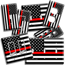 Usa American Us Flag Black Red Stripes Light Switch Outlet Wall Plate Room Decor - $17.99+