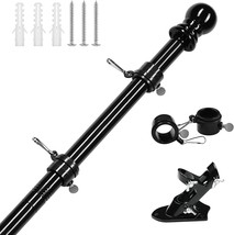 6&#39; Pole Kit House Outdoor Wall Mounted Stainless Steel Flagpole Black Br... - £22.65 GBP