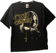 $25 Ozzy Osbourne Monowise Gold Rosary Cross 2006 Rock Roll Black T-Shirt L - £25.77 GBP