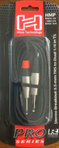 3.5mm Trs M Plug To Dual 1/4&quot; Ts Plugs Pro Stereo Breakout Y Cable Hosa HMP-006Y - £23.33 GBP