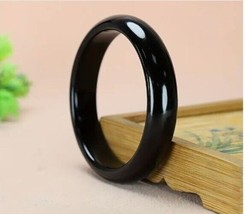 Black Natural Jade Bangle Bracelet For Weddings Parties Gifts Women Men - £33.07 GBP