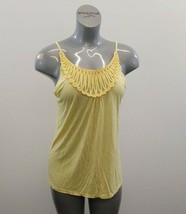 INC Women&#39;s Sleeveless Tank Top Size PL Yellow Beaded Embellished Round Neck - £7.11 GBP