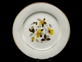 Noritake China Dinner Plate, &quot;Nolan&quot; Pattern, 10.25&quot;, Yellow Floral &amp; Gold Paint - £7.70 GBP