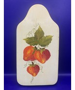 Vintage Hanging Wall Art Hand Painted Strawberries On Wood 9&quot;by6&quot;. - $5.00