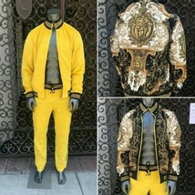 Men&#39;s Fashion Yellow | Black Reversible Fitted Tracksuit - $199.00