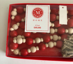 Martha Stewart Home Wooden Beads Jute Tassels 6 Foot Long Christmas Garl... - £24.50 GBP