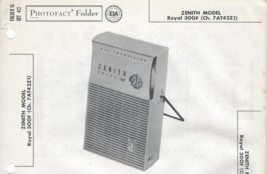 1958 ZENITH Royal 300F Transistor RADIO Photofact SERVICE Repair MANUAL ... - $9.89