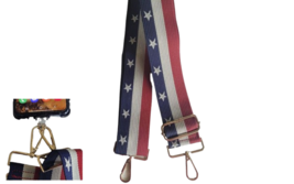 Adjustable Wide American FLAG Crossbody Strap Handbag Cell Phone Carry L... - $326.77 MXN