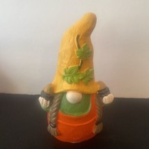 Garden Gnome Pumpkin Fairy Garden Cement Pumpkin Gnome Figure NEW 5” - £5.94 GBP