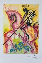 Salvador Dali Saint George and The Dragon Plate Signed Offset Lithograph Art - £76.75 GBP