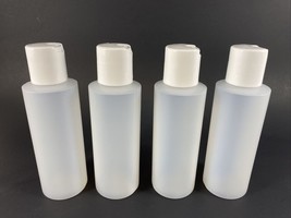 4-oz Plastic Squeeze Bottle (Qty 4) w/White Disc Cap Craft Paint Travel ... - £5.51 GBP