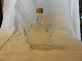 Canadian Maple Leaf Shape Clear Glass Syrup Bottle With Top, Embossed, E... - $38.00