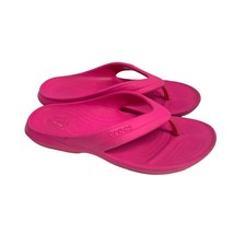 Crocs Juniors Size 2 Youth Kids Hot Pink Slip On Slide Flip Flops Sandals - $16.82