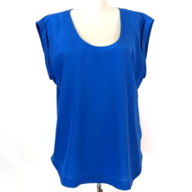 J.Crew Blue Satin Sleeveless Blouse Shell Womens size 10 - £8.06 GBP