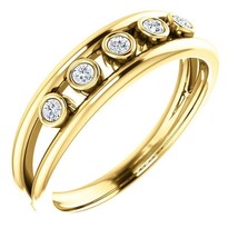 14K Yellow Gold Diamond Negative Space Ring Size 7 - £762.26 GBP