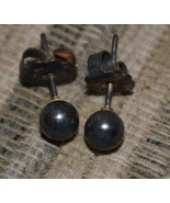 Small Vintage Purple Onyx Stud Earrings, stone has 1/4” diameter - $9.99