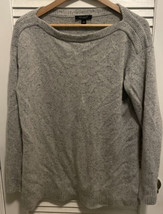 ANN TAYLOR Cashmere Gray spotted Speckled sweater Side Slit Long Oversized - £23.02 GBP