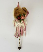 Napco Victorian Jester stick Teddy Bear Court Christmas Ornament Marotte - £11.77 GBP