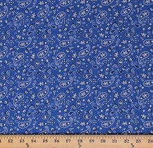 Cotton Paisley Bandana Flowers Designs Cowboy Fabric Print by the Yard D690.78 - $12.95