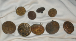 WW1 bronze US Army uniform button set five large four small - $21.84