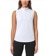 Mondetta Womens Tank Top White Active Half-Zip Sleeveless Stretch Pockets - $58.79 CAD