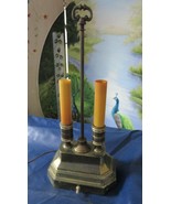 BRASS BASE TWO LIGHTS TABLE DESK  LAMP 1940s - €54,73 EUR