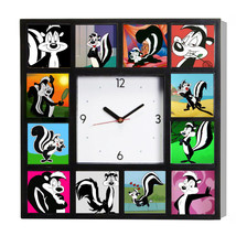 Pepe Le Pew Skunk Clock with 12 pictures - £24.90 GBP