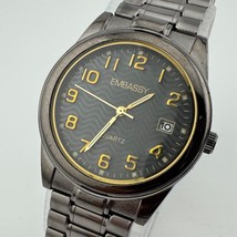 Embassy Quartz Watch Men Black Date Stretch Japan Movt Stretch Analog Ne... - $23.74