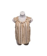 ANA Top Womens Size 0X Sleeveless Linen Blend Striped Pullover Blouse Ca... - $11.88