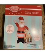 Rudolph Red Nosed Reindeer &amp; Santa Gemmy airblown lighted inflatable 10f... - $2,281.66 MXN