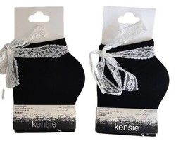 Sexy Lingerie Anklet Socks Lace Ruffles Bows, Black, Size: 9-11, 2 Pack - £7.71 GBP