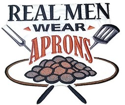 Lets go Outback for BBQ Apron Design [Real Men Wear Aprons] Embroidered Iron On/ - £10.17 GBP