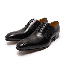 Fashion Men Leather Shoes Oxfords Italian Dress Shoes Black Brown Lace Up Weddin - £99.04 GBP