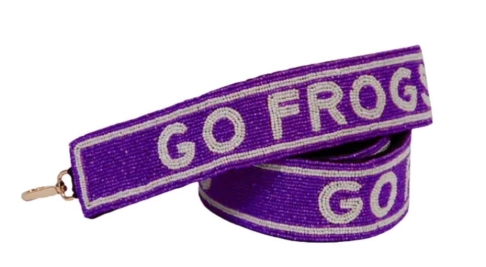 Desden TCU  Texas Christian Horned Frogs Beaded Purse Strap