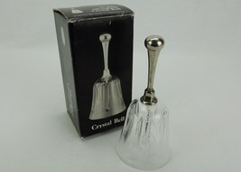 Crystal Dinner Bell, Silver Plated Handle, 1983, Leonard Silver, Glass Clapper - £23.53 GBP