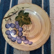 Tabletops Gallery Vintage Cabernet Salad Plate(S) 8 7/8&quot; Hand Painted Grapes - £7.44 GBP